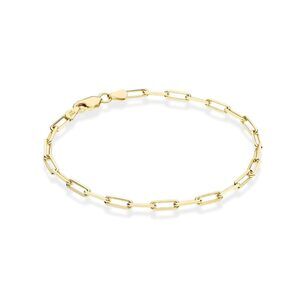 18K Gold Plated 925 Sterling Silver Italian 3mm Paperclip Link Chain